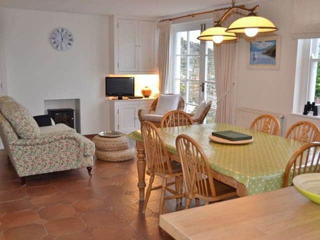 The lower ground floor day room, dining area and the kitchen | Roadstead, Fowey