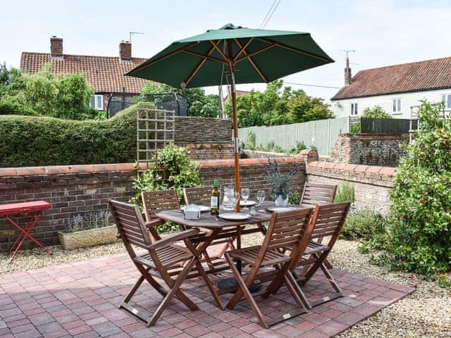 Outdoor dining area | Lavender Cottage - Naturally Norfolk, Docking, near Hunstanton