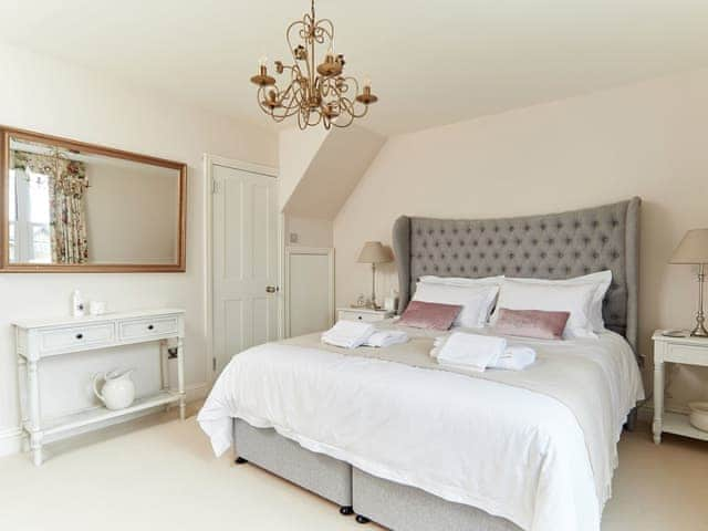 Master bedroom with Super King Hypnos bed | Hydrangea House, Hythe