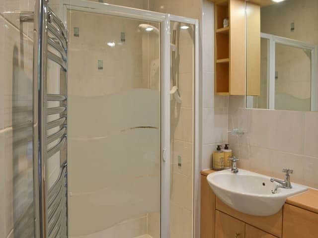 Shower room with heated towel rail | Riversdale - Grange End Cottages, Grasmere