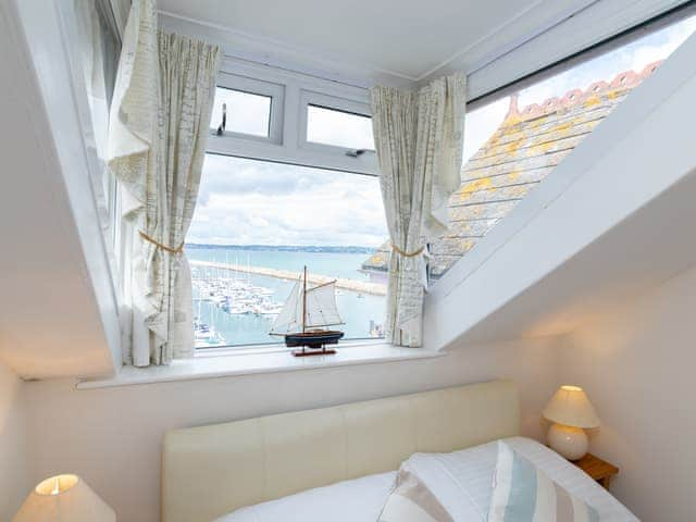 Bedroom with gorgeous view over the harbour | The Starfish - Harbour Lights, Brixham