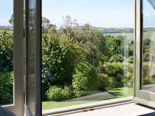 View - master bedroom with king sized bed | Buddleia, West Charleton, near Kingsbridge