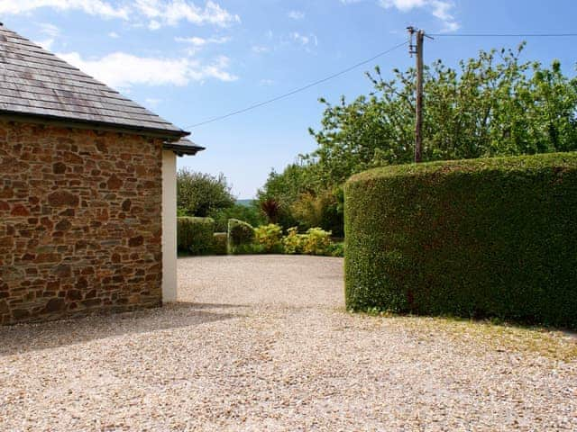 Entrance to parking area | Buddleia, West Charleton, near Kingsbridge