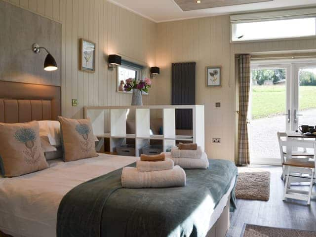 Welcoming double bedded sleeping area | Lapwing - Wallace Lane Farm Cottages, Brocklebank, near Caldbeck and Uldale