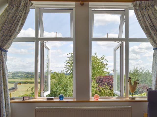 Lovely rural views from the living area | Little Glebe, Folke, near Sherbourne