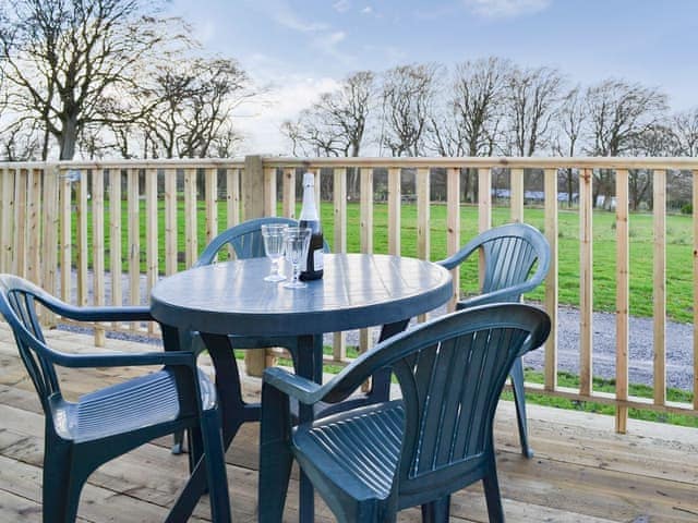 Sitting-out-area | Robin&rsquo;s Lodge - Wallace Lane Farm Cottages, Brocklebank, near Caldbeck and Uldale