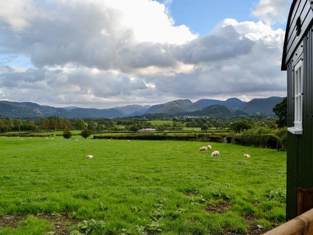 Surrounded by open farmland | Derwent - Lake View Shepherds Huts, Millbeck, near Keswick