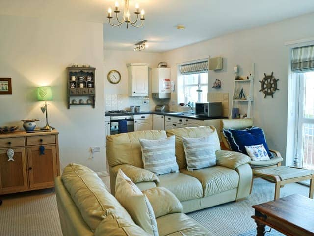 Tastefully furnished open plan living space | Captain Ron&rsquo;s, Beadnell, near Alnwick