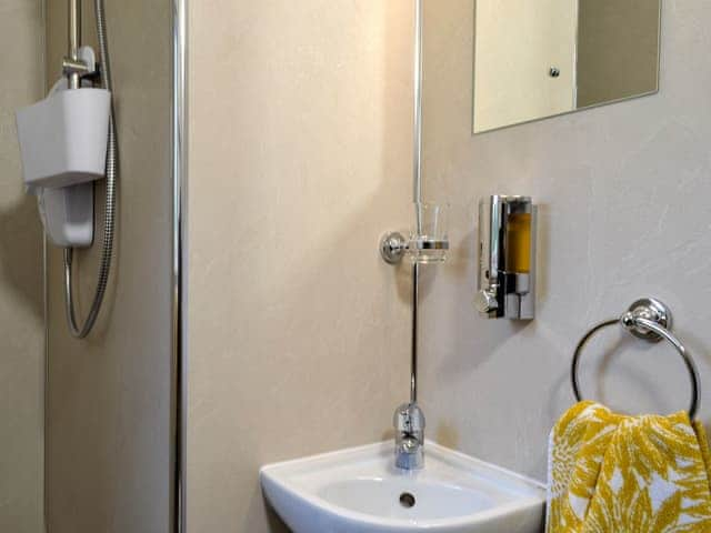 Shower room | Derwent - Lake View Shepherds Huts, Millbeck, near Keswick