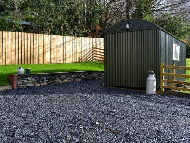 Private parking for 1 car | Derwent - Lake View Shepherds Huts, Millbeck, near Keswick