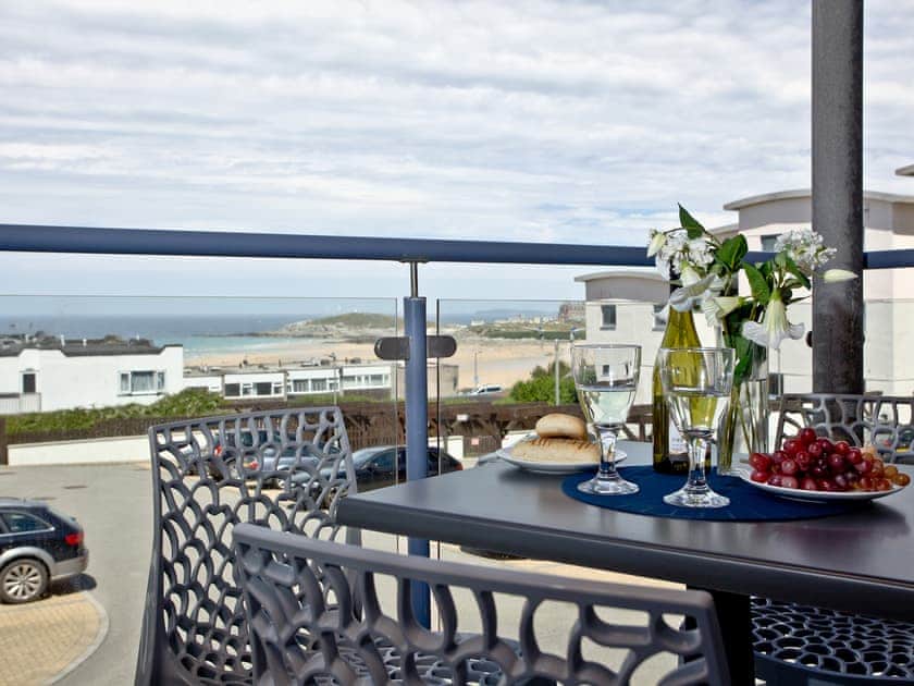 Balcony with wonderful seaside views | Fistral Escape - Ocean 1 Apartments, Newquay