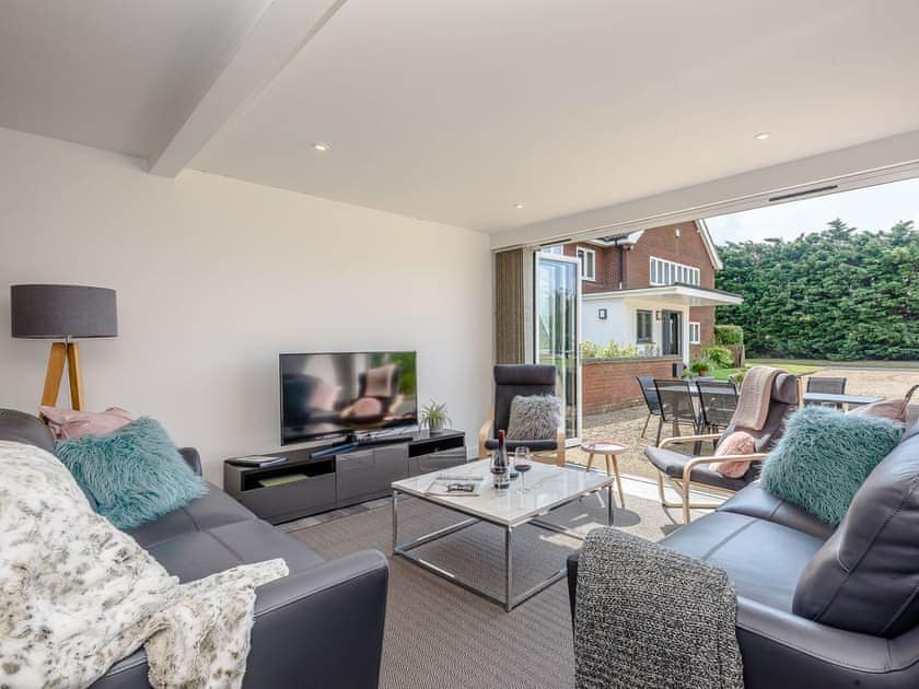 Stylishly furnished living area | The Stag - High Oak Holidays, Wicklewood, near Wymondham