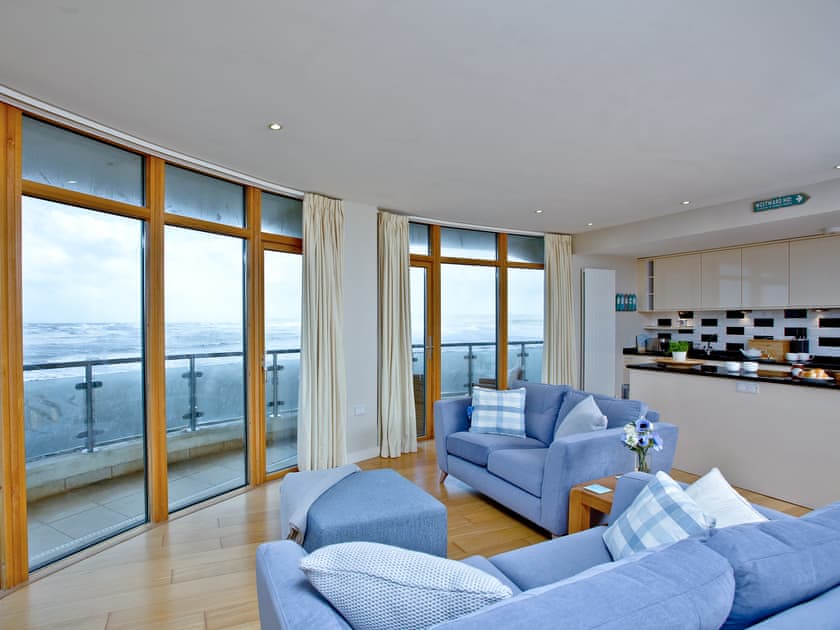 Light and airy open plan living space with stunning views | Pebbles, Horizon View, Westward Ho!