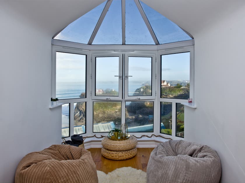 Stunning sea views from the living room | Apartment 25, Crest Court, Newquay