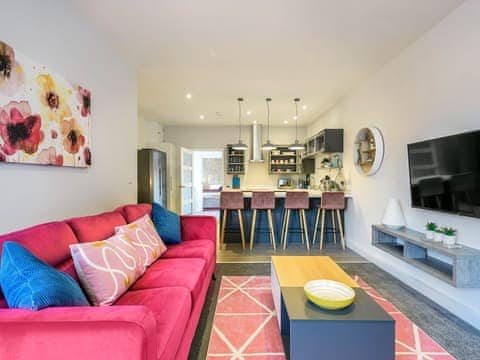 Stylishly furnished open plan living space | The Old Bank, Mundesley, near North Walsham