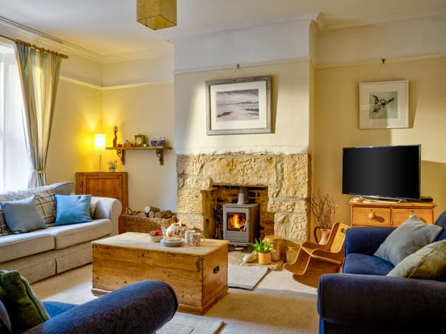 Charming living room with wood burner | The Nook, Alnwick
