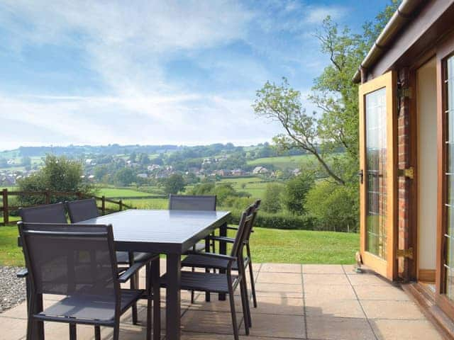 Sitting-out-area | Talog Barn - Hafod Talog Barns, Tregynon