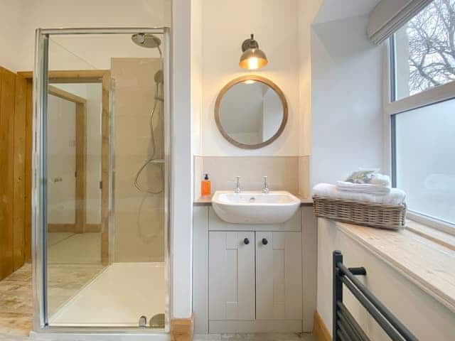 Shower cubicle within bathroom | Smardale Cottages, Kirkby stephen