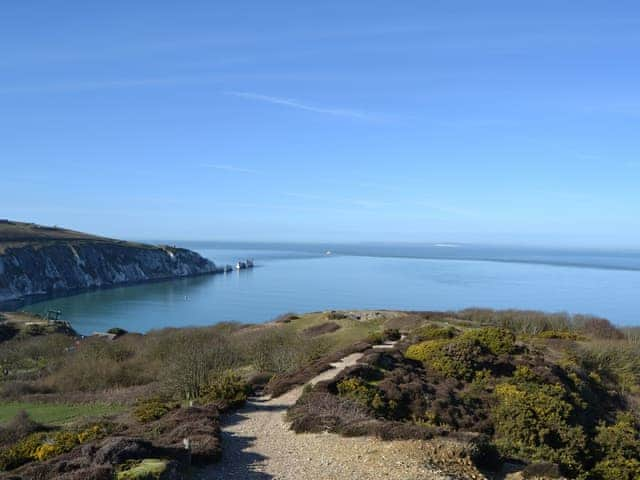 View towards the needles | Fort Spinney Holiday Bungalows, Yaverland