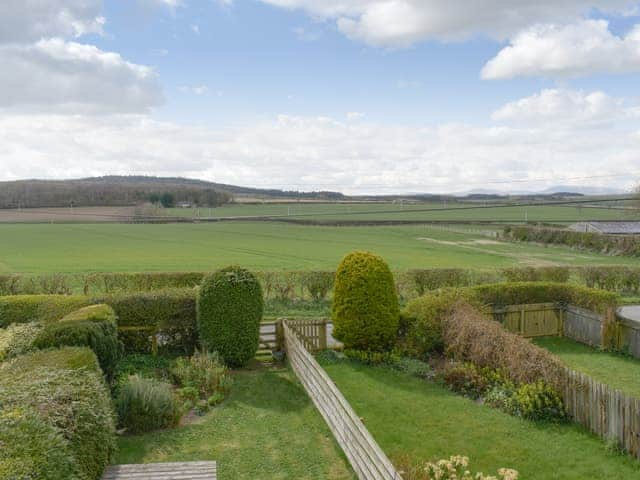 View over front garden from main bedroom | Cheviot View, Berwick-upon-Tweed, near Holy Island