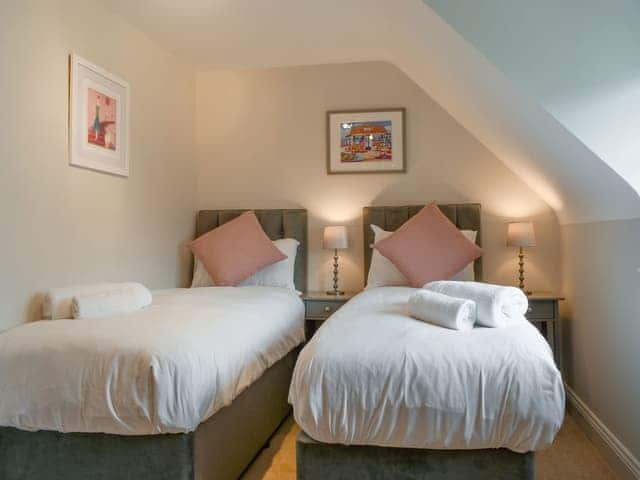 Twin bedroom can be set as king upon request | Durdle Dreams, West Lulworth, near Wareham