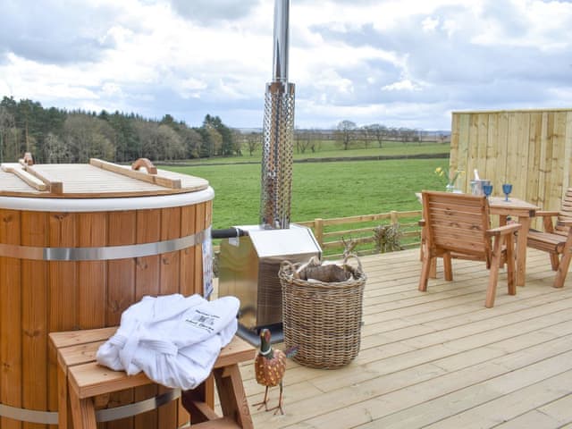 Hot tub | Pheasant Lodge at Wood House - Wood House, Consett