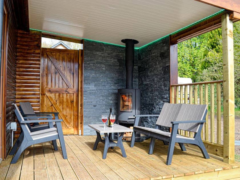 Outdoor area | The Tranquil Orchard &acirc;&euro;&ldquo; Woodpecker Lodge - The Tranquil Orchard , Brocklehirst, near Dumfries