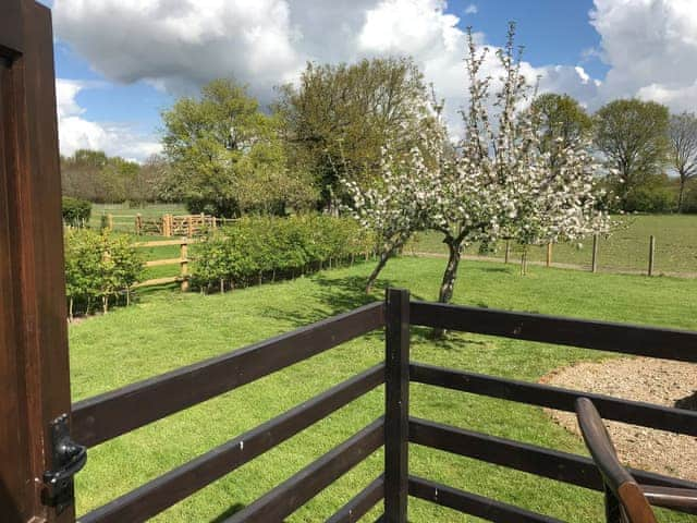  View from kitchen windows to paddock and fields to the West | Maplehurst Barn Stables, Staplehurst, near Maidstone