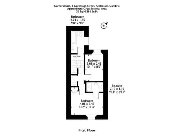 Floor plan of first floor | Cornerstones, Ambleside