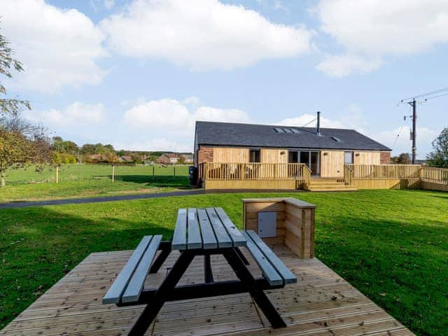 Outdoor eating area | Mill Barn - Low Mill Farm Cottages, East Ayton near Scarborough