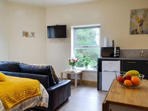 Open plan living space | The Falls - Waterfall Country Park Apartments, Coelbren, near Neath