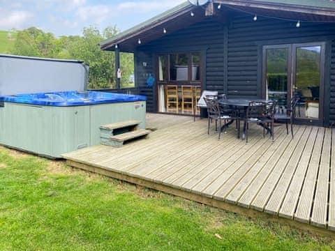 Hot tub | Edw Lodge - Boatside, Aberedw, near Builth Wells