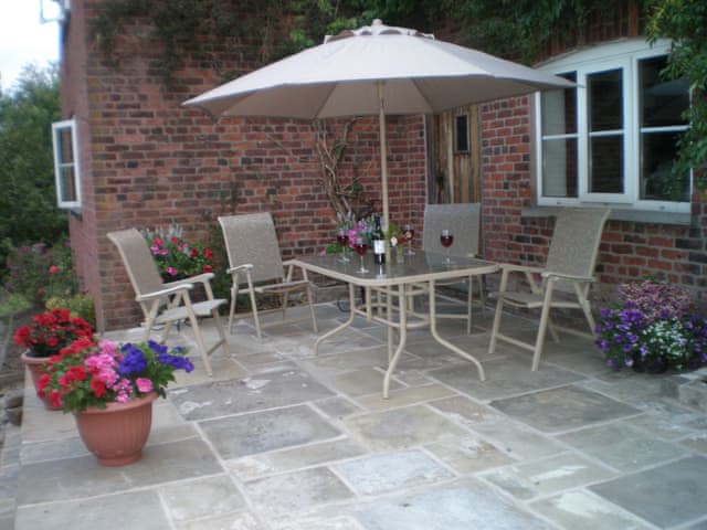 Patio | Farmhouse Cottage - Colley Mill Farm, North Rode