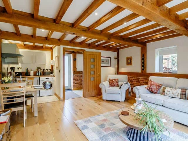 Open plan living space | Granary Barn - Wash Farm Barns, Banham