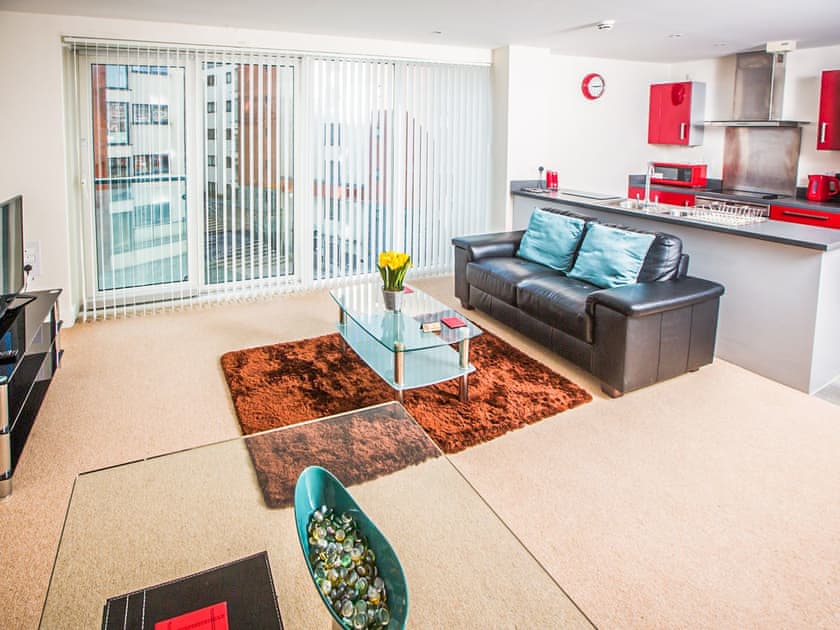 Open plan living space | Apartment 13 - Meridian Tower, Swansea