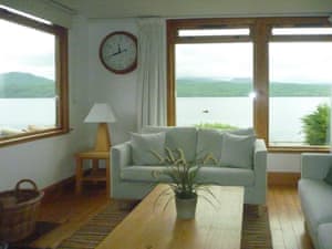 Living room with panoramic views of Loch Fyne | Tigh an Uillt, Strachur, near Inveraray