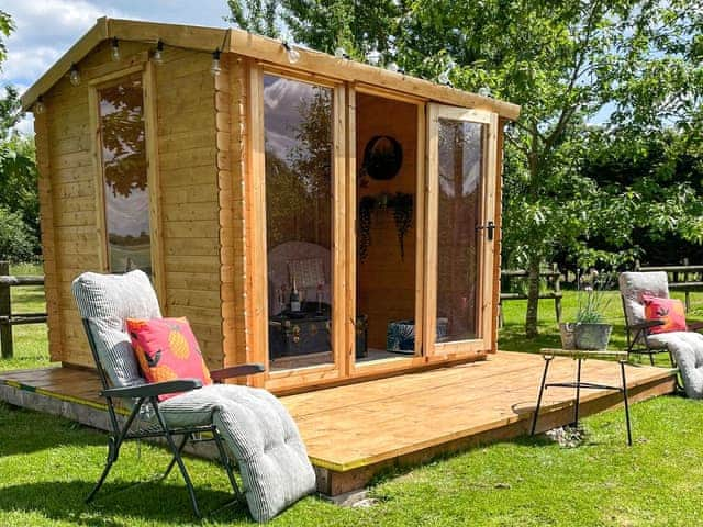 Shared summerhouse and lounger | Lower Farm Lodges, Chart Sutton, near Maidstone