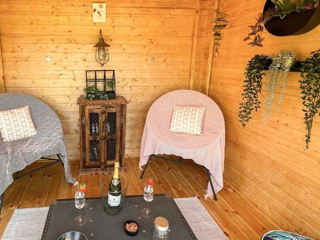 Shared summerhouse and lounger | Lower Farm Lodges, Chart Sutton, near Maidstone