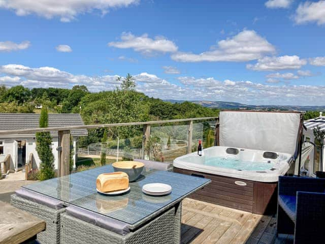 Terrace with hot tub | Moornook 7 - Moorland Views, Newton Abbot