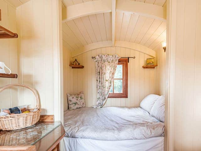 Bedroom | The Nuthatch - Longwool Shepherds Huts, Old Woodhall