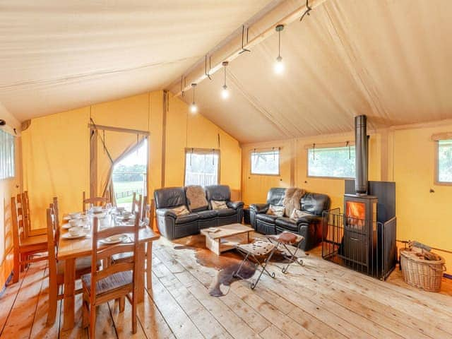 Living area | Breidden Lodge - Sweeney Farm Glamping, Sweeney, near Oswestry