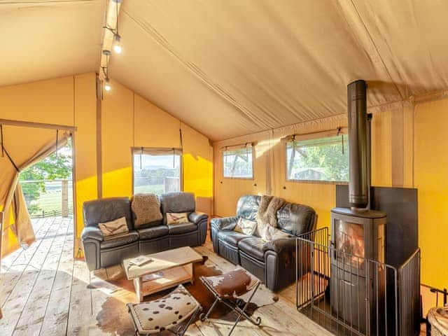 Living area | Breidden Lodge - Sweeney Farm Glamping, Sweeney, near Oswestry