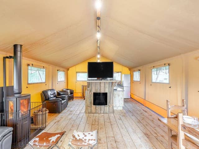 Living area | Breidden Lodge - Sweeney Farm Glamping, Sweeney, near Oswestry