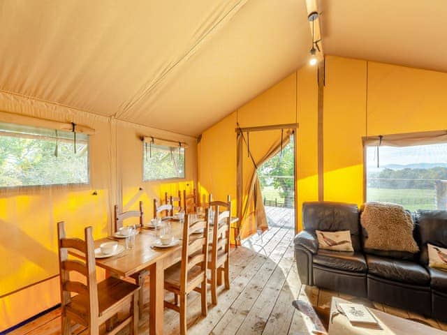 Dining Area | Breidden Lodge - Sweeney Farm Glamping, Sweeney, near Oswestry