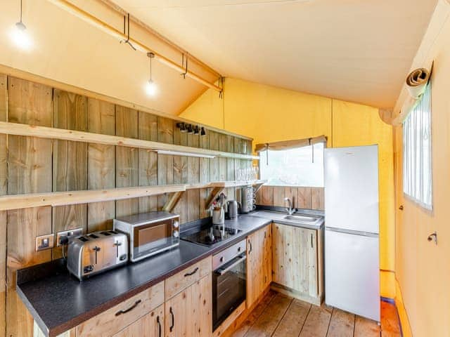 Kitchen | Breidden Lodge - Sweeney Farm Glamping, Sweeney, near Oswestry