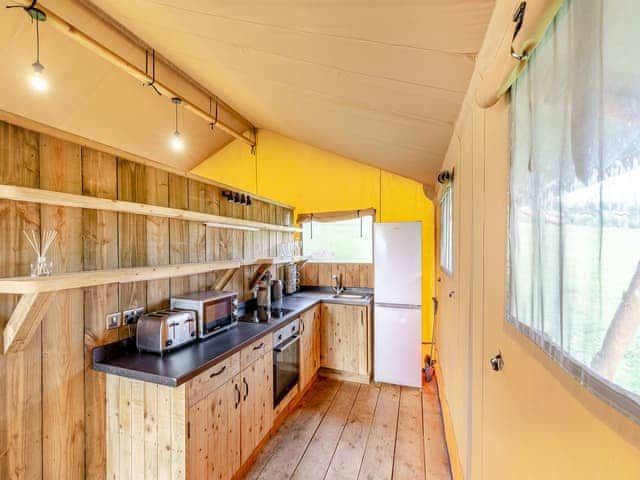 Kitchen | Breidden Lodge - Sweeney Farm Glamping, Sweeney, near Oswestry