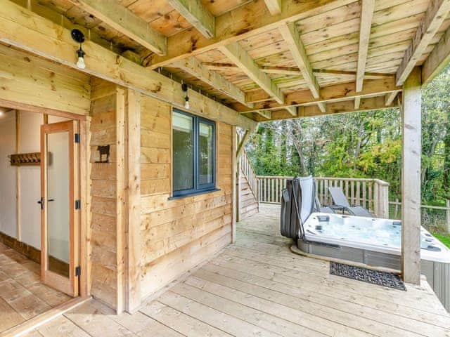 Hot tub | Breidden Lodge - Sweeney Farm Glamping, Sweeney, near Oswestry