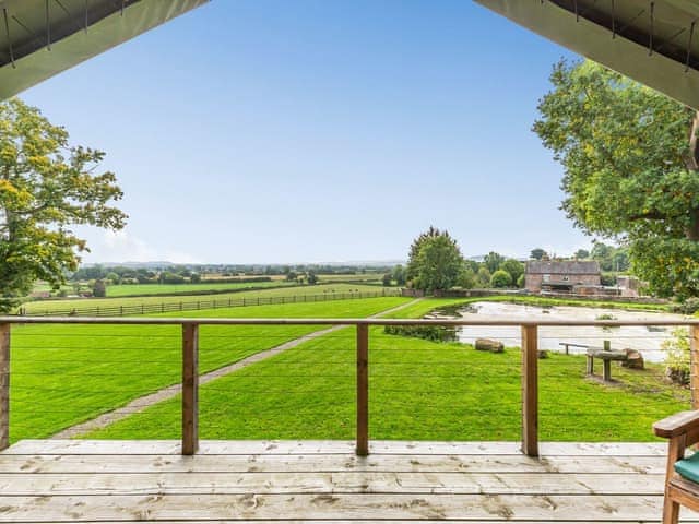 Balcony | Pump House Lodge - Sweeney Farm Glamping, Sweeney, near Oswestry