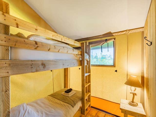 Bunk bedroom | Mountain Lodge - Sweeney Farm Glamping, Sweeney, near Oswestry