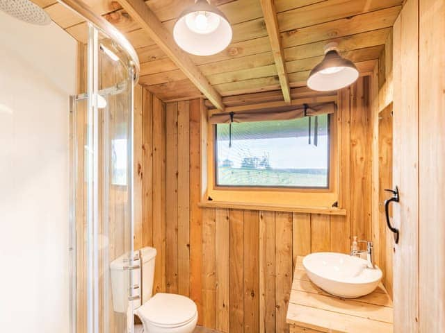 Shower room | Mountain Lodge - Sweeney Farm Glamping, Sweeney, near Oswestry